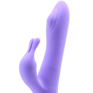Vibrador Rabbit Violeta Isabella: Estimulador Recargable para Mujer con Doble Motor y Silicona Suave