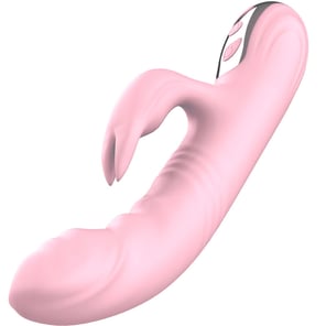 Vibrador Rabbit Rosa con Calor para Dedo Estimulador Erótico Recargable y Silencioso