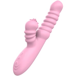 Vibrador Multifunción Rosa con Lengua Estimuladora y Efecto Calor para Placer Femenino
