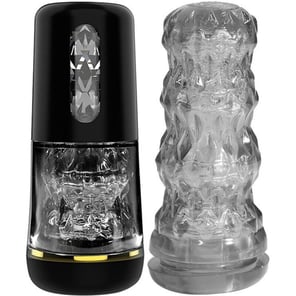 Masturbador Masculino Portátil Negro Discreto y Realista para Placer Personal