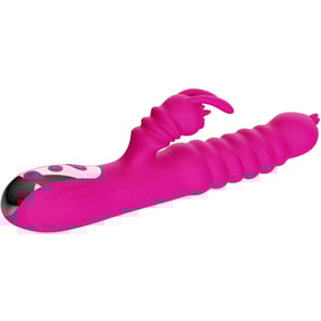Vibrador Rabbit Multifunción Doble Lengua con Efecto Calor Color Fucsia Placer Intenso para Mujeres