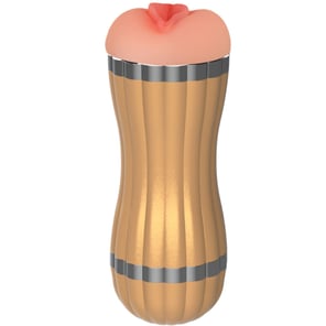 Masturbador Masculino Bevis 2 en 1 Boca y Vagina Realista Color Dorado