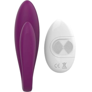 Vibrador Kitty para Parejas con Control Remoto Inalámbrico Color Violeta Juguete Sexual Recargable