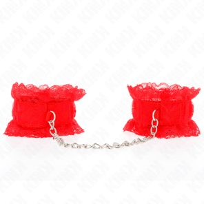 Muñequeras Elásticas De Encaje Rojo