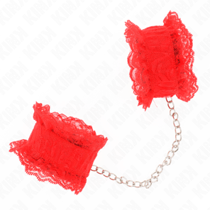 Muñequeras Elásticas De Encaje Rojo