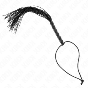 Mini Látigo De Silicona Con Agarre 6 Bolas Negro 26 CM