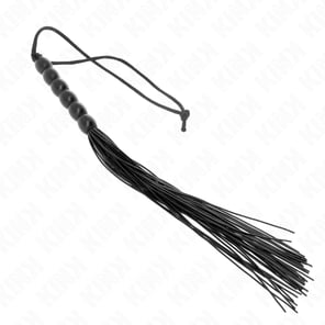 Mini Látigo De Silicona Con Agarre 6 Bolas Negro 26 CM