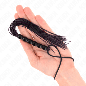 Mini Látigo De Silicona Con Agarre 6 Bolas Negro 26 CM