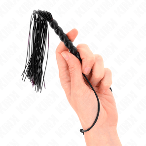 Mini Látigo De Silicona Con Agarre 6 Bolas Negro 26 CM
