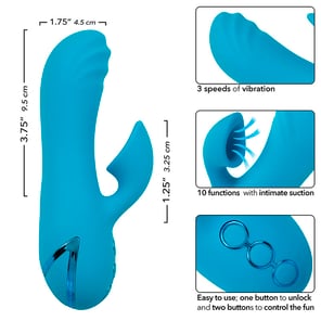 Vibrador y Estimulador Azul Sunset Beach Seducer Recargable con 10 Funciones para Placer Femenino