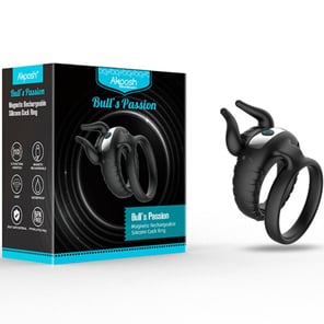 Anillo Vibrador Bull's Passion Negro con 10 Velocidades Juguete Sexual para Parejas