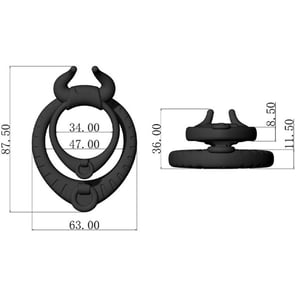 Anillo Negro Bull's Pasión para Hombre Joyería Moderna y Elegante