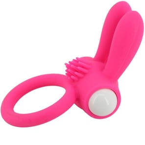 Anillo Vibrador de Silicona Mr Bunny Color Rosa Potente Estimulación para Parejas