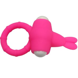 Anillo Vibrador de Silicona Rosa Ms Bunny para Parejas Potente Estimulador Íntimo Recargable