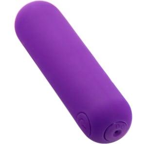 Bala Vibradora de Silicona Morada 10 Modos de Vibración 75x19mm Recargable Juguete Sexual Discreto