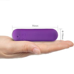 Bala Vibradora de Silicona Morada 10 Modos de Vibración 75x19mm Recargable Juguete Sexual Discreto