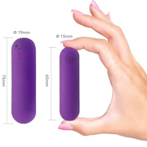 Bala Vibradora de Silicona Morada 10 Modos de Vibración 75x19mm Recargable Juguete Sexual Discreto
