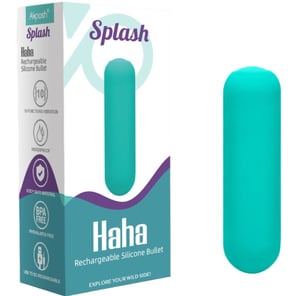 Bala Vibradora Splash Haha Verde de Silicona, 10 Modos de Vibración, 75x19mm Juguete Sexual Discreto para Adultos