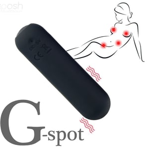 Bala Vibradora de Silicona Negra 10 Modos, Resistente al Agua, 75x19mm, Estimulador Sexy Compacto