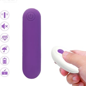 Bala Vibradora Splash Joline de Silicona Morada con Control Remoto, 10 Modos de Vibración, 6.5x1.5cm Juguete Sexual Discreto para Parejas
