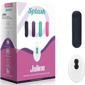 Bala Vibradora Splash Joline Negra de Silicona, 10 Modos, Control Remoto, 65x15 mm Juguete Sexual Recargable