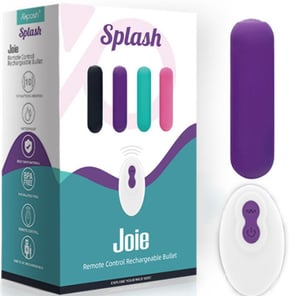 Bala Vibradora Morada Splash Joie de Silicona con Control Remoto, 10 Modos de Vibración, 75x19mm Juguete Sexual Discreto para Adultos