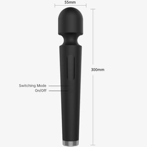 Masajeador y Vibrador X Power Large Negro con 7 Modos de Vibración Potente Estimulador Recargable