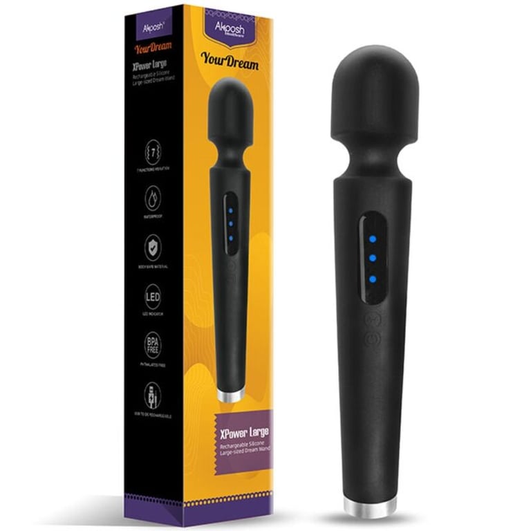 Masajeador y Vibrador X Power Large Negro con 7 Modos de Vibración Potente Estimulador Recargable