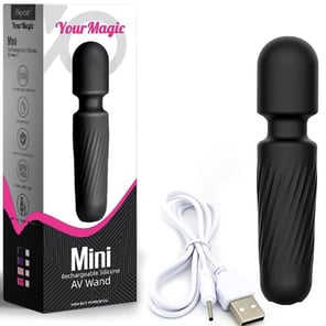 Masajeador y Vibrador Recargable Negro con 10 Modos de Vibración Estimulador Corporal Potente y Silencioso