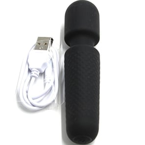 Masajeador y Vibrador Recargable de Silicona Negro 10 Modos de Vibración, Potente Estimulador Personal