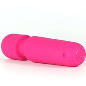 Masajeador Vibrador Recargable de Silicona Rosa con 10 Modos Estimulador Potente para Mujer