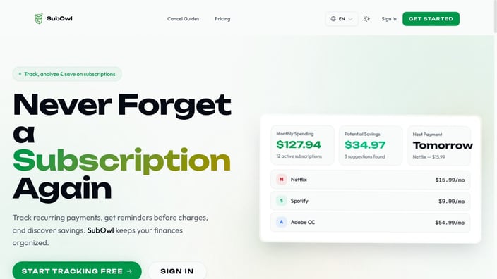 SubOwl subscription management platform