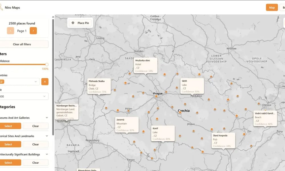 Niro Map: Places Visualizer
