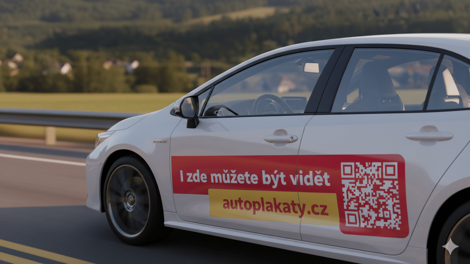 Detailní pohled na grafiku autoplakátu