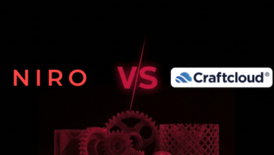 Srovnání přímého 3D tiskového servisu Niro3D a cenového agregátoru Craftcloud