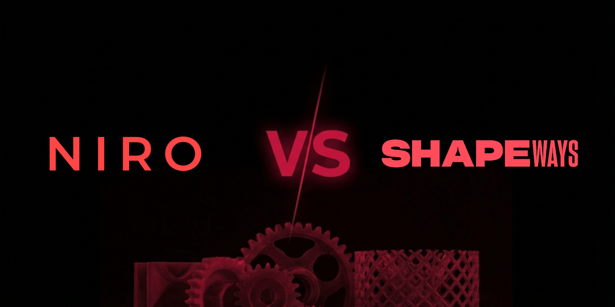 Srovnání 3D tiskových služeb Niro3D a Shapeways s ukázkami vytištěných dílů