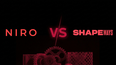 Srovnání 3D tiskových služeb Niro3D a Shapeways s ukázkami vytištěných dílů