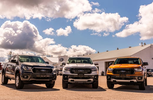 Seřazené pickupy Ford Ranger, představující naši odbornost jako vedoucího servisního centra pro vozidla Ford.