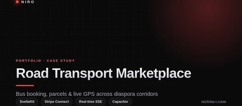 Road transportation marketplace — bus booking, parcels, and live GPS tracking
