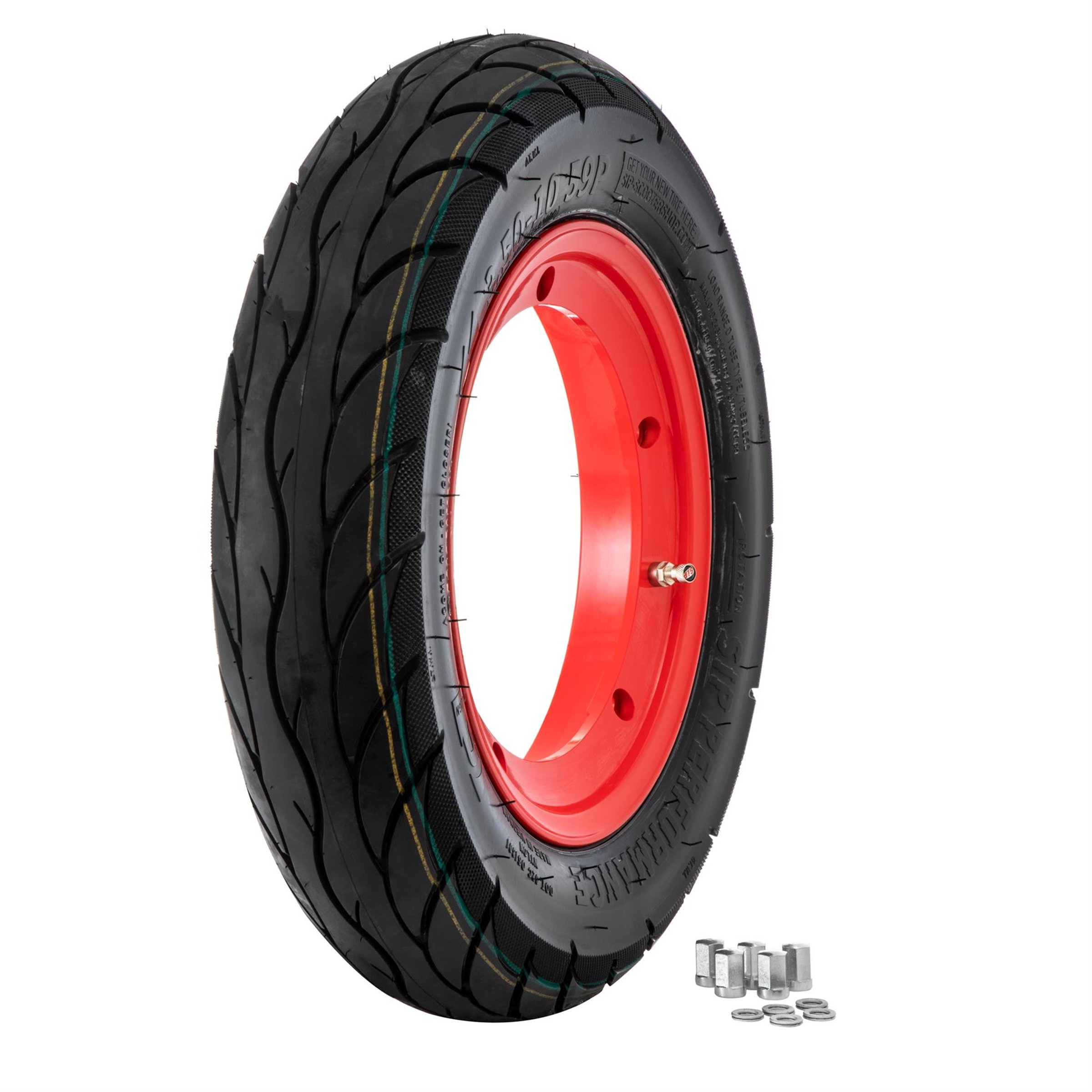 Image of Komplettrad SIP Performance 3.50-10 59P TL/TT für Vespa 125 GT/GTR/TS/150 GS VS5T/GL/Sprint/V/T4/180-200 Rally/PX80-200/PE/Lusso/`98/MY/T5/LML Star 125-200 2T/4T für Vespa 125 GT/GTR/TS/150 GS VS5T/GL/Sprint/V/T4/180-200 Rally/PX80-200/PE/Lusso/`98/MY/T5/