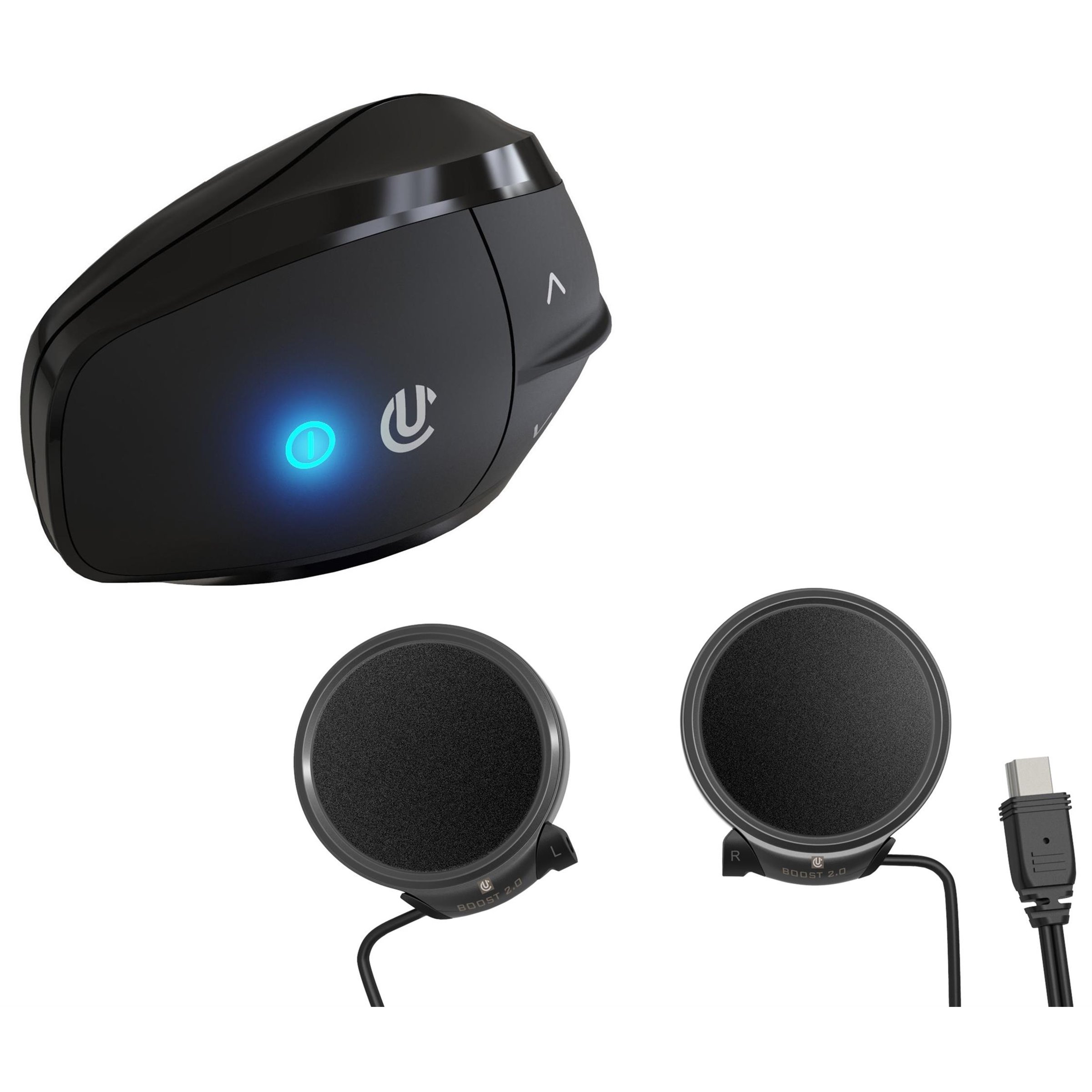 Image of Kommunikationssystem UCLEAR für Motorrad- und Vespahelm, AMP GO X mit Boost 2.0 Lautsprecher schwarz