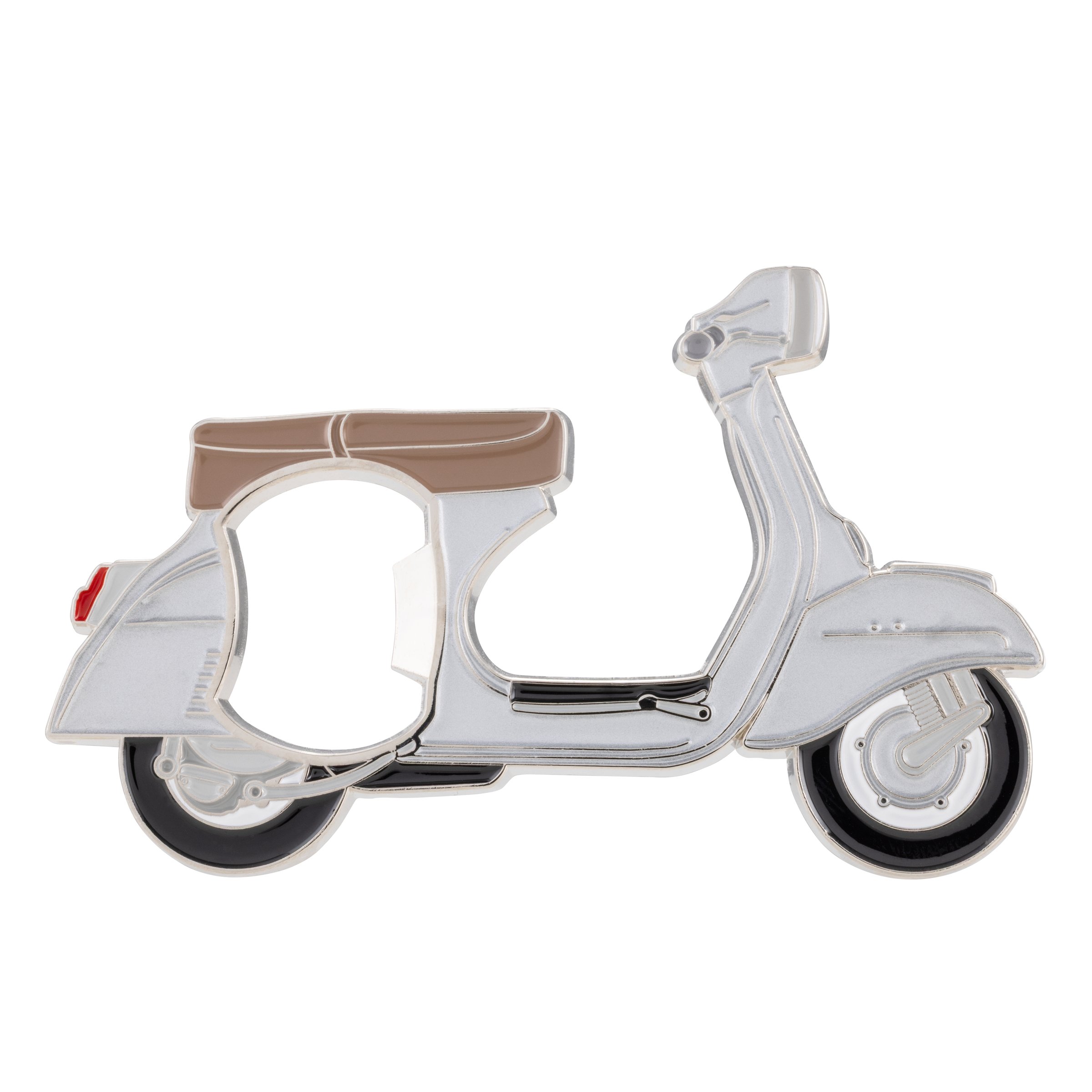 Image of Flaschenöffner mit Motiv Vespa Motorroller silber