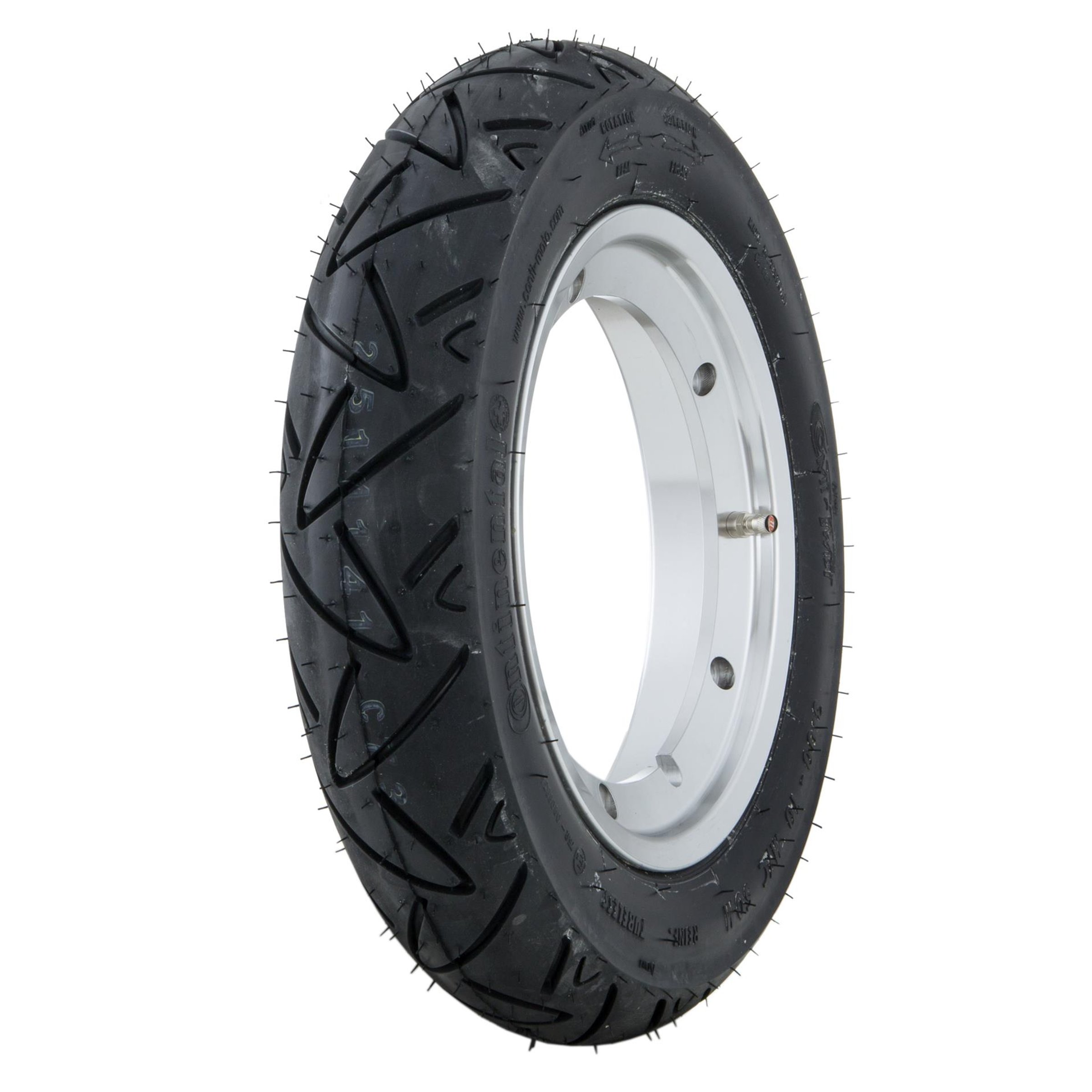 Image of Komplettrad CONTINENTAL ContiTwist 3.50-10 59M TL M/C reinforced für Vespa 125 GT/GTR/TS/150 GS VS5T/GL/Sprint/V/T4/180-200 Rally/PX80-200/PE/Lusso/`98/MY/T5/LML Star 125-200 2T/4T für Vespa 125 GT/GTR/TS/150 GS VS5T/GL/Sprint/V/T4/180-200 Rally/PX80-200/