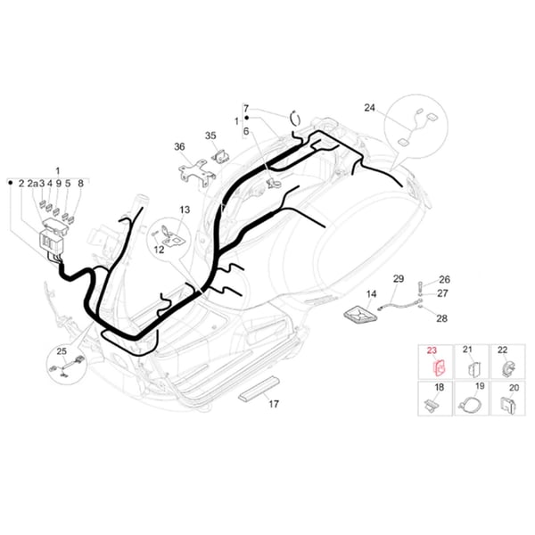 Image of Halteclip PIAGGIO, Kabelbaum für Vespa GTS/GTS Super/GTV/946 125-300ccm
