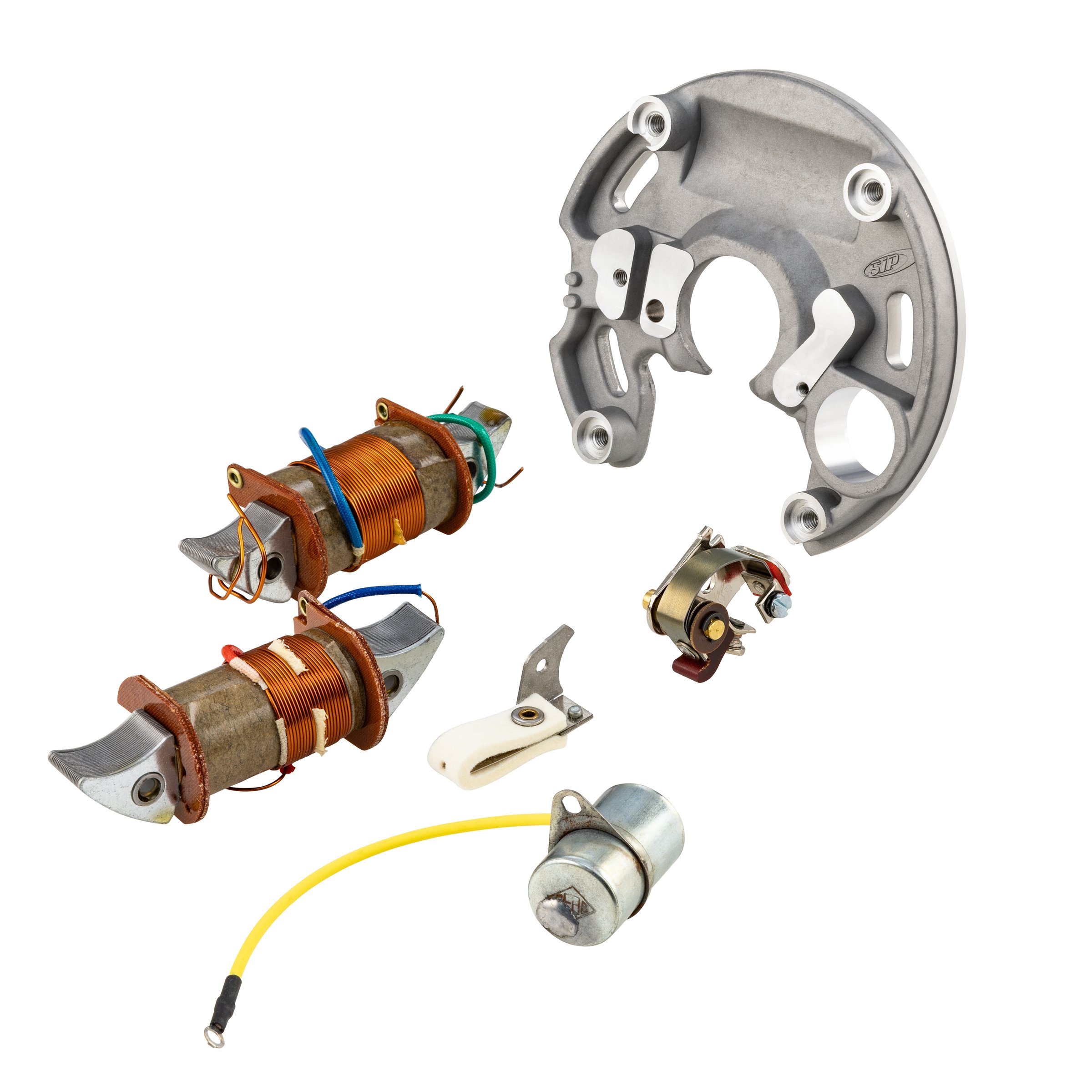 Image of Set Zündspulen, Unterbrecher, Kondensator und Zündgrundplatte SIP nicht online 6V/25W für CEAB Zündgrundplatte für Vespa 50 S 2°/SR/SS für Vespa 50 S 2°/SR/SS