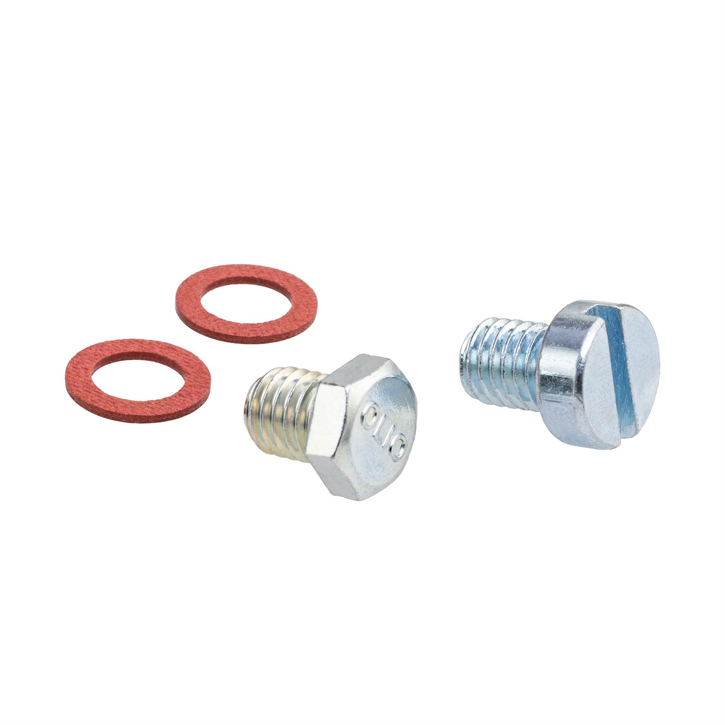 Image of Schrauben Kit Öleinlass/Ölablass M8 mm, Zylinderkopf, Schlitz/Sechskant, SW11 für Vespa PX80-200/PE/Lusso/T5/Cosa (2) für Vespa PX80-200/PE/Lusso/T5/Cosa (2)