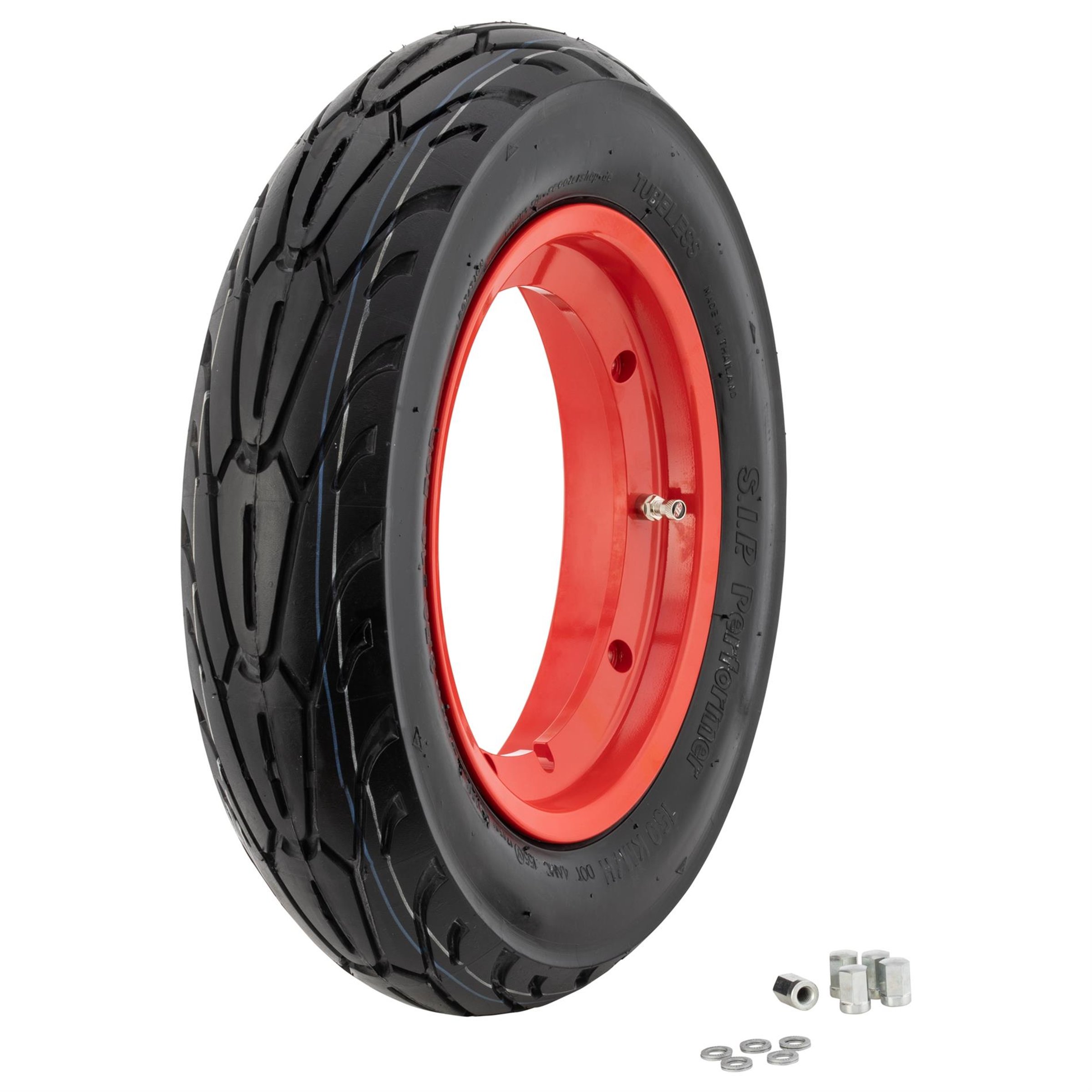 Image of Komplettrad SIP Performer 2.0 3.50-10 59P TL/TT M/C reinforced M+S für Vespa 125 GT-TS/150 GL/GS VS5T/Sprint/V/T4/Rally/PX/PE/Lusso/T5/LML Star/DLX/Deluxe 2T/4T für Vespa 125 GT-TS/150 GL/GS VS5T/Sprint/V/T4/Rally/PX/PE/Lusso/T5/LML Star/DLX/Deluxe 2T/4T