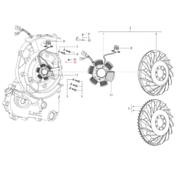 Image of Halteblech LML, Kabel Zündgrundplatte, SF214-0128 für LML Star 200 4T