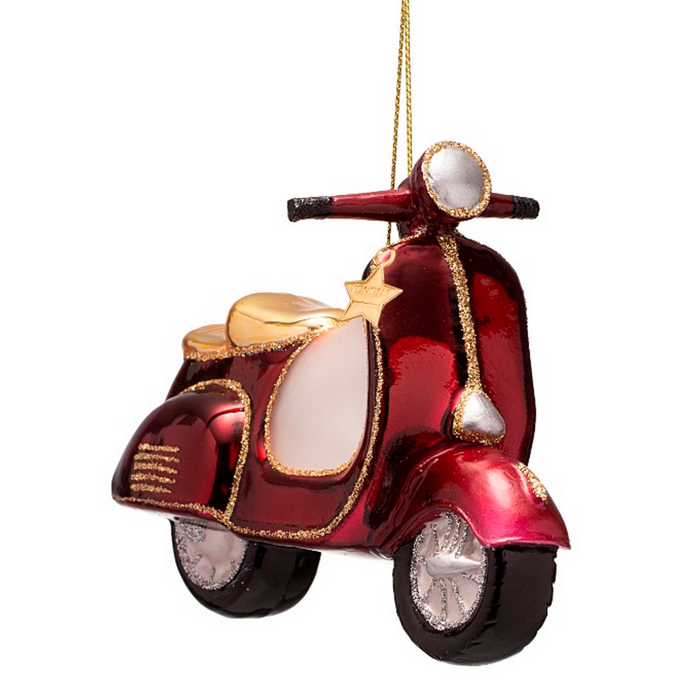 Image of Christbaumschmuck VONDELS mit Motiv "Roller" dunkelrot