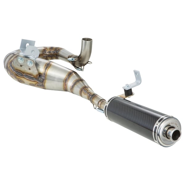 Image of Rennauspuff SIP Performance 2.0, Edelstahl unlackiert, Dämpfer: Carbon Farbe (ESD): schwarz für Vespa P80-150X/PX80-150 E/Lusso/'98/MY/Cosa 1